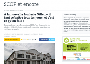 Fonderie Gillet : plus d'un an après la reprisen en Scop, le bilan (Juillet 2016)